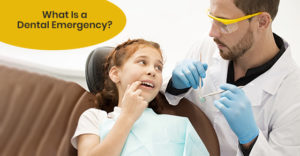 cute girl undergoes dental emergency treatment in clinic
